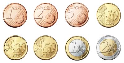 Moedas de Euro - centavos